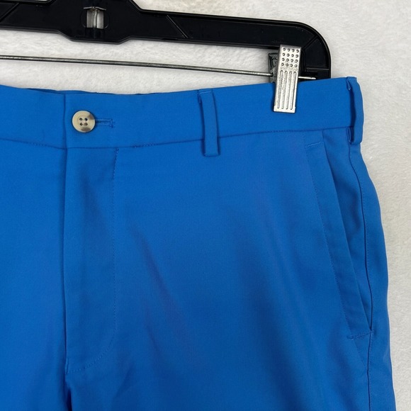 Peter Millar Golf Shorts Mens 32 Performance Blue 9'' Inseam Classic Chino - Picture 2 of 10